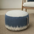 thumbnail image 3 of Mina Victory Life Styles Stonewash Drum Pouf 20" x 20" x 12" Navy Poufs, 3 of 5