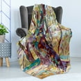 thumbnail image 4 of Oil Painting Soft Flannel Fleece Blanket, Spring Forest by the Lake Woodland Nature Scenery with Tree Foliage Landscape, Cozy Plush for Indoor and Outdoor Use, 50" x 70", Multicolor, by Ambesonne, 4 of 5