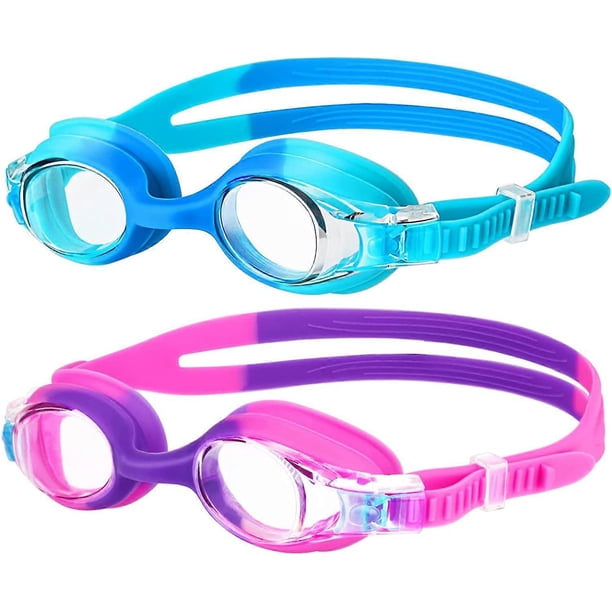 Kids Swim Goggles, 2 Pack Swimming Goggles No Leaking Anti Fog Kids Goggles for Boys Girls(Age 6-14)
