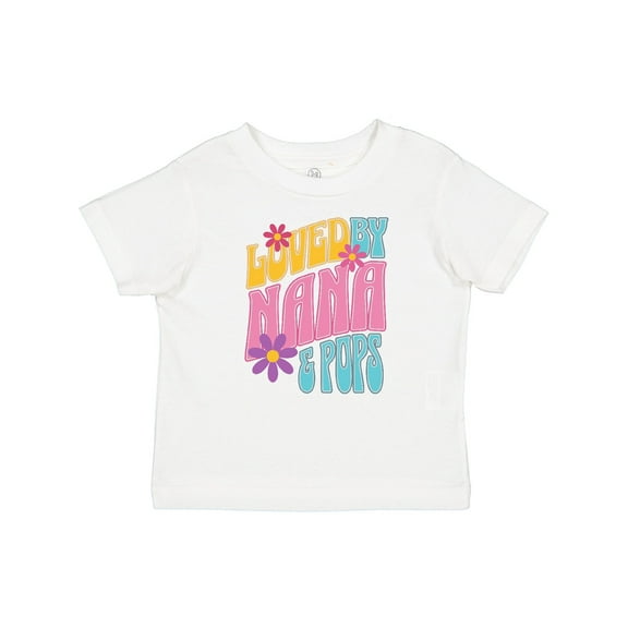 Inktastic Nana and Pops Love Me Retro Flowered Girls Baby T-Shirt