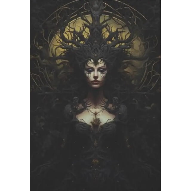 Impresiones de póster de cuervo negro para sala de estar, decoración del hogar, bruja gótica Victoriana, pintura de lienzo de gato negro, arte de pared