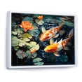 thumbnail image 2 of Designart "Golden Koi Harmony Japon s Yellow and Red III" Japanese Floater Framed Canvas Art Print, 2 of 7