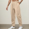 thumbnail image 2 of YUELONGHU Adult Men Casual Pants Linen Pants Men Men's Casual Pants for Sports Daily Wear and Settings Lightweight Wide Leg Design Summer and Autumn Style, 2 of 8
