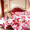 thumbnail image 4 of meiyoeat Bold Floral 7 Pieces Full Size Bedding Sets For Girls,Exotic Print Full Size Bed in a Bag,Red Pink White,Pink Reversible, 4 of 7