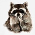 thumbnail image 3 of CafePress - Cute Humorous Watercolor Raccoon Blowing A Kiss T - 100% Cotton Ringed T-Shirt, 3 of 4
