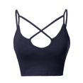thumbnail image 1 of FashionOutfit Women's Solid Fitted Front Cross Spaghetti Strap Bralette Top, 1 of 3