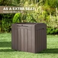 thumbnail image 3 of PINDEE 31 Gallon Resin Deck Box Waterproof Indoor Outdoor Storage Boxes for Patio Furniture Cushions and Garden Tools The appearance is exquisite, fashionable, and high-end.Brown, 3 of 8