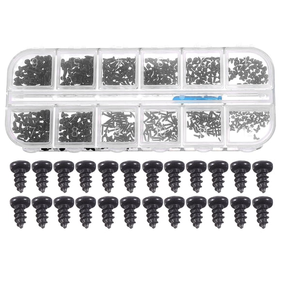 Raindrops Self Tapping Metal Screws Black Carbon Steel Assortment for Fast Assembly