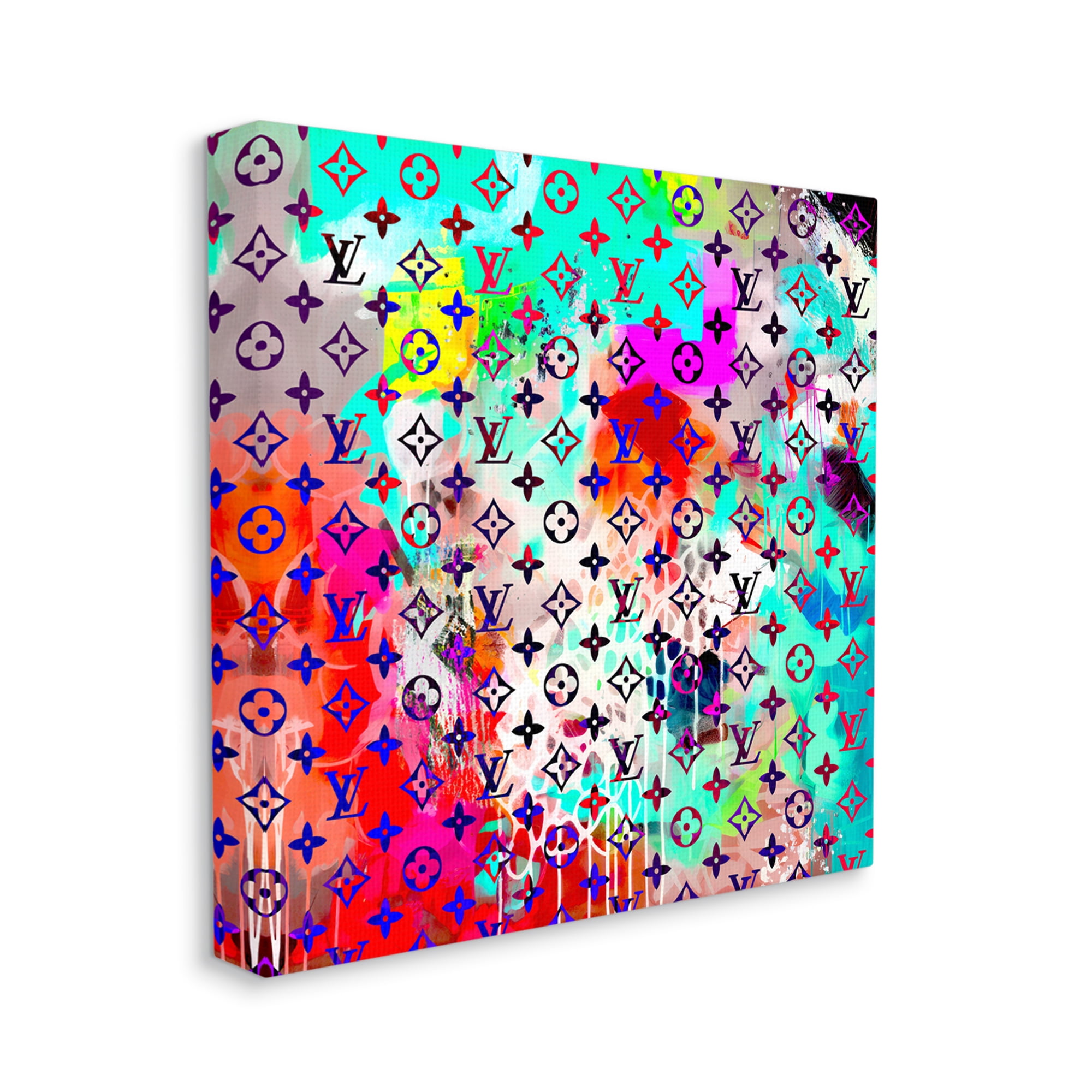 Stupell Industries Urban Glam Logo Pattern Abstract Painting Gallery Wrapped Canvas Print Wall Art, 36 x 36