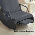 thumbnail image 3 of ZAFLY Rocking Accent Chair, Glider Reading Chair with Footrest, Comfy Corduroy Single Sofa for Living Room/Nursery/Bedroom - Gray, 3 of 8