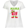thumbnail image 3 of Inktastic Christmas Mama Elf Women's Plus Size V-Neck T-Shirt, 3 of 5