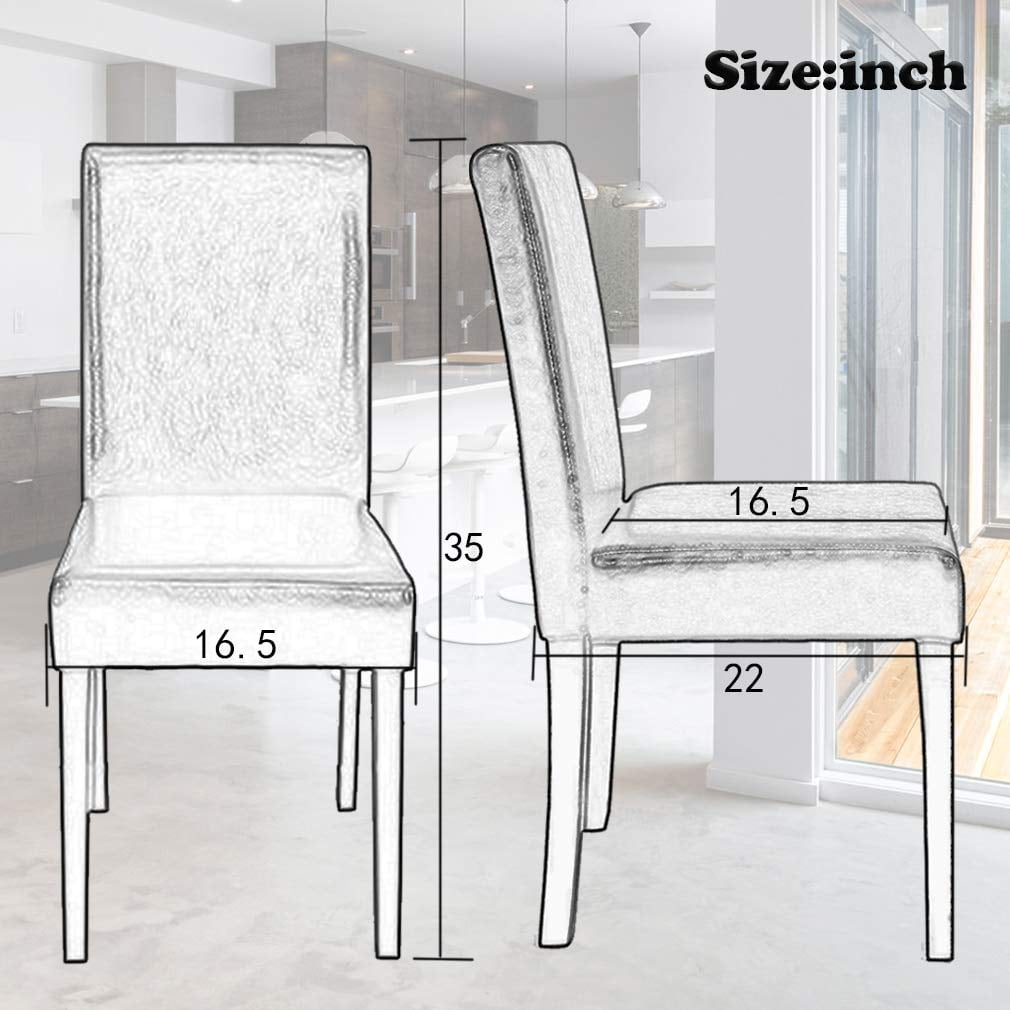 Set of 4 Brown Leather Contemporary Elegant Design Dining Chairs Home Room
