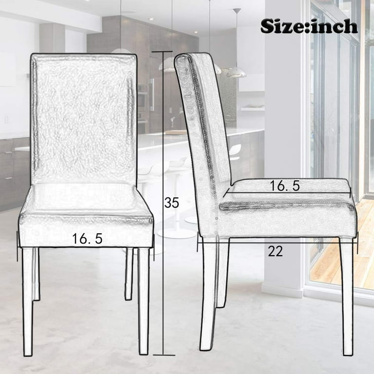 Fdw set of 4 brown leather cheap contemporary elegant design dining chairs home room