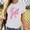 #462-White, variant on Ladies' Round-neck Breast Printed Short-sleeved T-shirt Top