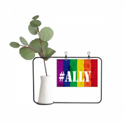 Ally LGBT Rainbow Pattern Metal Picture Frame Cerac Vase Decor