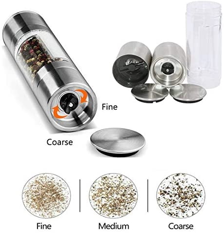 Double-head manual stainless steel grinder black pepper sea salt grinder kitchenware seasoning bottle