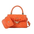 thumbnail image 1 of Bolso de mano multicolor fresco de primavera y verano, de piel sintética, para colgar al hombro, de dos piezas, de color naranja y rojo, 1 of 5