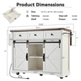 thumbnail image 2 of BIGWOO Farmhouse 2 Sliding Barn Door Kitchen Island with Power Outlet and Drop Leaf for Home Kitchen and Dining Room, White, 2 of 9