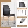 thumbnail image 3 of Set of 6 Black - and - Silver Dining Chairs,37 inches High: Ergonomic PU Backrest, Combines Comfort and Style.Perfectly blends comfort and elegance, Injecting more comfort and style into dining time., 3 of 9