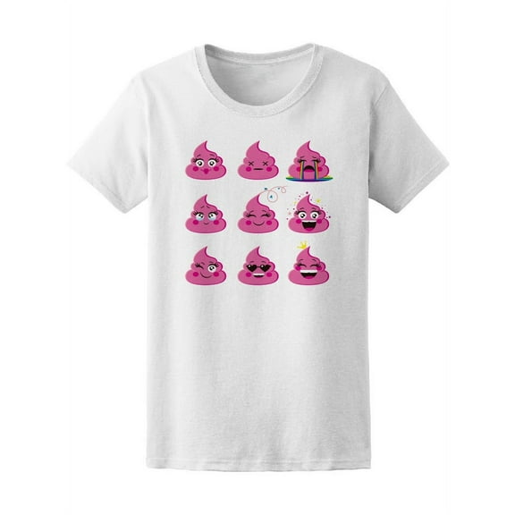 Cute Kawaii Pink Poopy Doodles T-Shirt Women -Image by Shutterstock, Female Medium