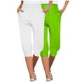 thumbnail image 1 of Yuyuzo 2 Pack Sweatpants Capris for Women High Waisted Drawstring Joggers Summer Cinch Bottom Pants, 1 of 7