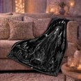 thumbnail image 6 of Moon Priestess with Herbs and Candle Altar, Gothic Botanical Style for Witchy Art Lovers, Lunar Ritual Scene and Halloween Gift, Cozy Flannel Blanket, Home Decor, 6 of 9