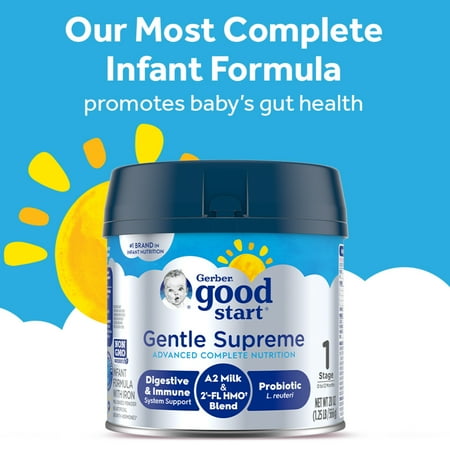 Gerber Good Start Premium Non-GMO Powder Infant Formula with A2 Milk for Digestive Support, 20 oz Canister