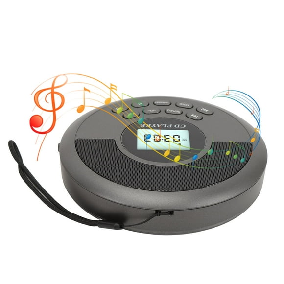 CD Player, LCD Backlit Display 3.5mm BT USB Disc Player Portable for Audiobooks Music Enjoyment