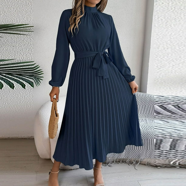 LYEAA Semi Formal Dresses for Women Wedding Guest Long Sleeve Long Dress Wrap Flowy Elegant Homecoming Dress Solid Color Belted Dress Fashion Holiday Party Dress Pleated Ball Gown Blue XL - Walmart LYEAA Semi Formal Dresses for Women Wedding Guest Long Sleeve Long Dress Wrap Flowy Elegant Homecoming Dress Solid Color Belted Dress Fashion Holiday Party Dress Pleated Ball Gown Blue XL - Walmart
