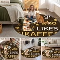 thumbnail image 6 of 6ft Washable Round Rug, Cute Giraffe Non-Slip Circle Area Rug for Living Room Bedroom, Wildlife Animals Love Rustic Farmhouse Rustic Brown Indoor Floor Mat for Home Decor, 6 of 9
