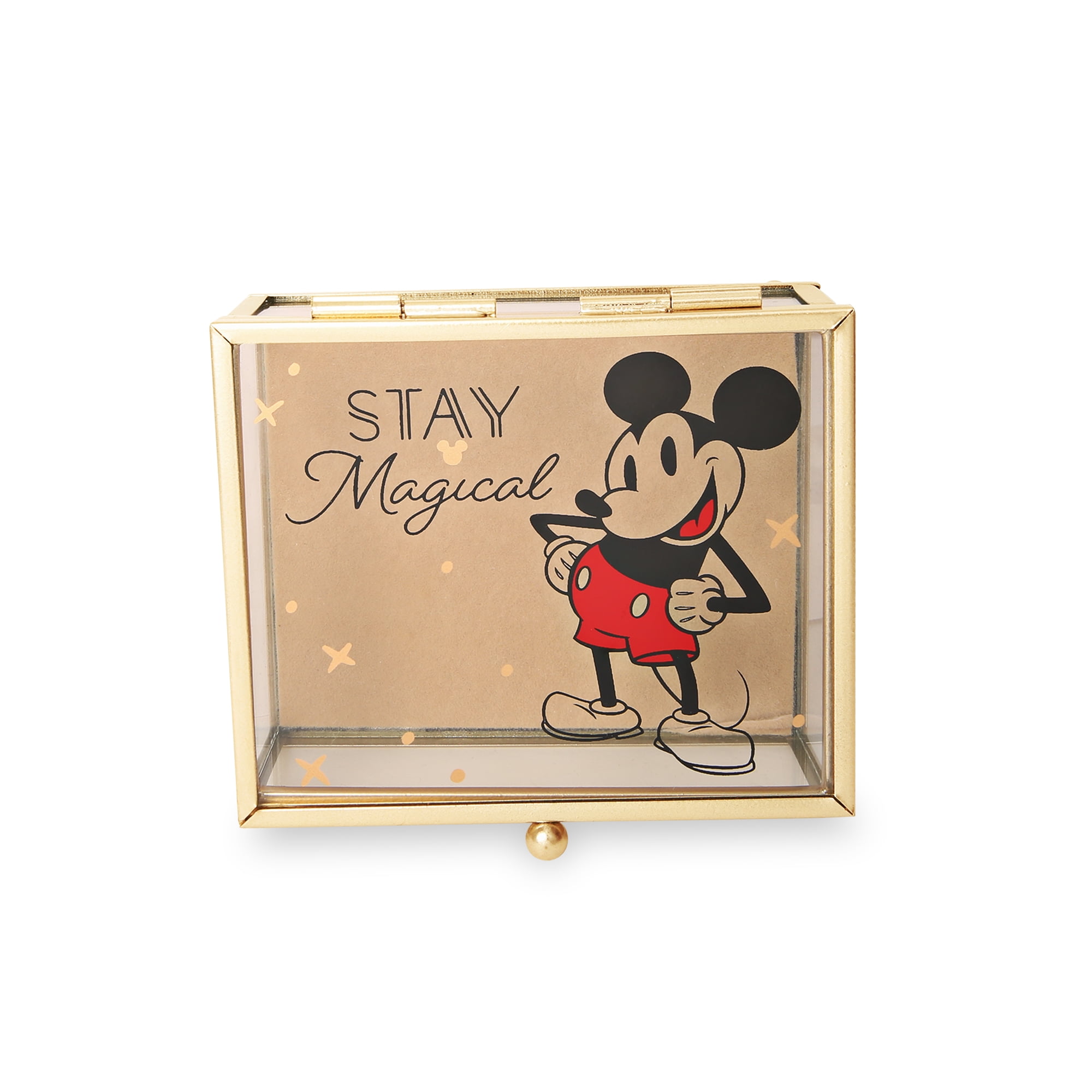 Disney Women's Mickey Mouse "Stay Magical" Glass Jewelry Box - Walmart.com