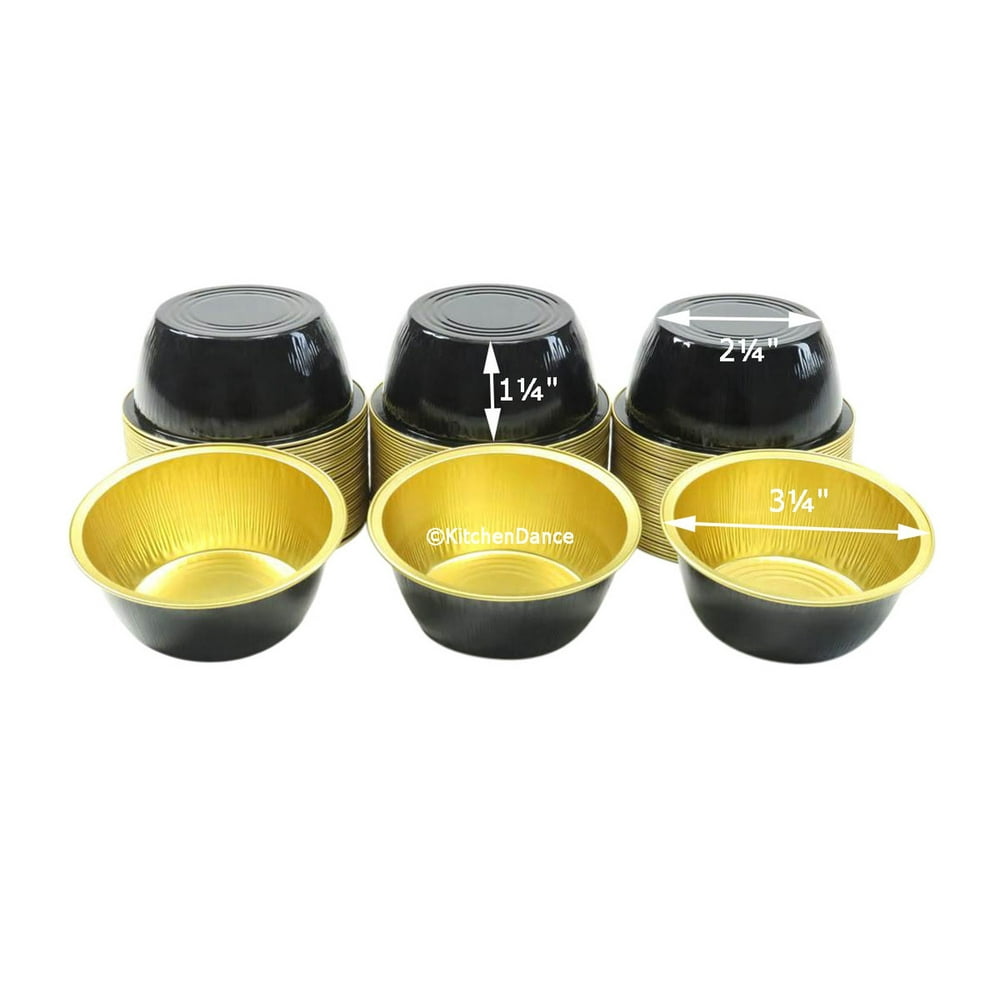 KitchenDance 4 ounce colored aluminum ramekinsbaking cupscolor and