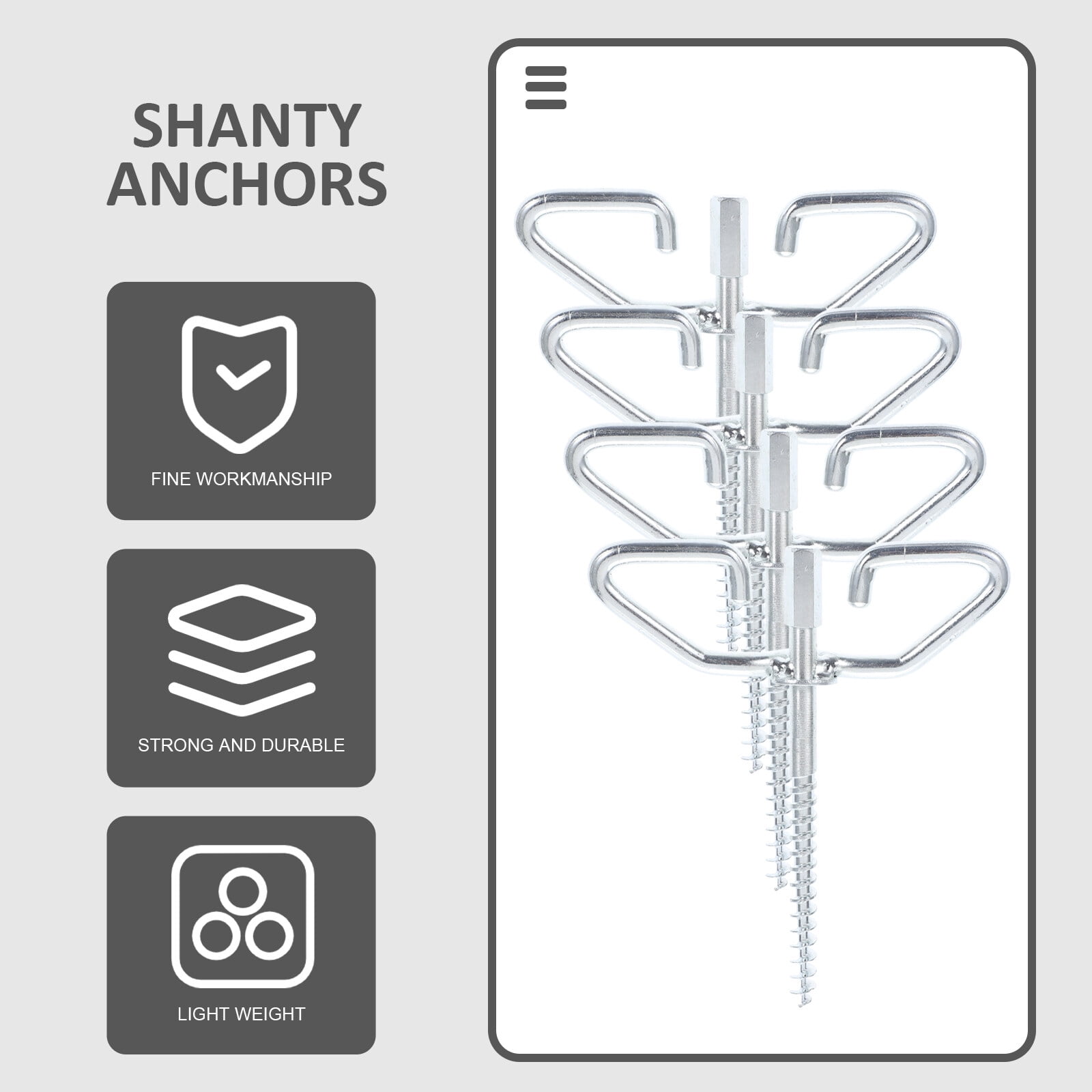 1 Set of Outdoor Snow Anchor Ice Shanty Anchors Steel Tent Stakes  Professional Anchors