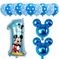 thumbnail image 2 of Juego de globos con números para tarta de primer cumpleaños de niños con temática de Mickey Mouse de Disney, suministros de decoración para fiesta de cumpleaños de Minnie y Mickey, 2 of 4
