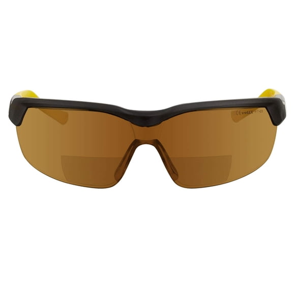 voltX GT Adjustable Bifocal Reading Safety Glasses (Brown Lens +2.5), ANSI Z87.1+ & CE EN166FT, Anti Fog Coated, UV400 Lens, Scratch Resistant, Tilt & Length Adjustable earstems, Clip on Safety Cord.