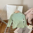 thumbnail image 2 of REDARER Girls' Solid Color Ruffle Trim Long Sleeve Blouse - Classic Layering Tee Soft Comfortable Versatile Toddler Kids Daily Wear Top,1-2 Years, 2 of 9