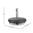 thumbnail image 7 of 20''Outdoor Round Mobile Umbrella Base with Lockable Wheels, 82lbs Heavy Duty Stainless Steel Umbrella Base Stand with Adjustable Knobs & Wind-Resistant Design for Patio, Deck, Poolside, Lawn, Black, 7 of 7