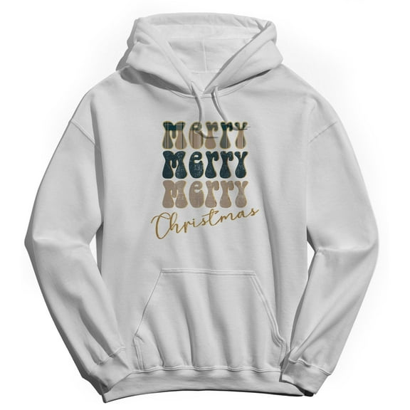 Haywood & Main Merrymerry Graphic White Men's Cotton Pullover Hoodie