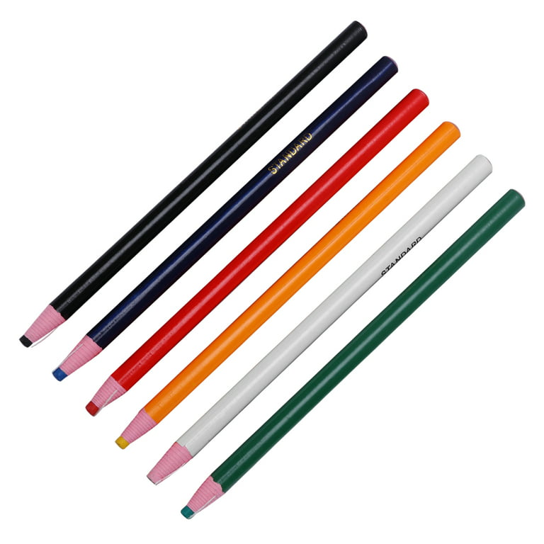 6pcs Sewing Marking Pencils Tailor's Fabric Marker Chalk Tailoring Marker Tools for Quilting Sewing, Size: 16.7X0.7CM