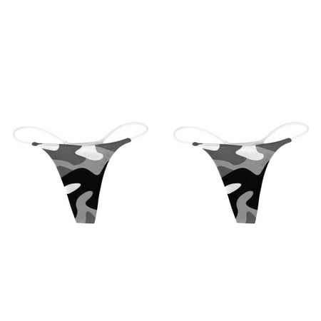 LWNYDPLSD 2Pcs Panties for Women Low Rise Micro Back G-string Thong Panty Underwear Breathable Invisible Lightweight Multi-Pack Soft G-string&T-back