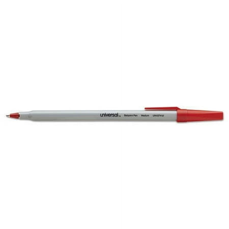 UPC: 0087547274125 | Universal UNV27412 Medium 1 mm Stick Ballpoint Pen – Red Ink  Gray/Red Barrel (1 Dozen)