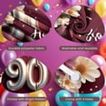 thumbnail image 4 of Wine Red 90th Birthday Banner Metallic Number Birthday Backdrop Floral Decoration Sparkling Accents Milestone Background for 90th Birthday Party Senior Celebration Family Gathering, 4 of 9