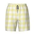 thumbnail image 4 of Lsque Mens Swim Trunks Lemon Yellow Checkboard Pattern - Bathing Suit Compression Liner - Beach Swim Shorts Swimwear - (S-3XL) - Stretch Quick Dry -Large, 4 of 9