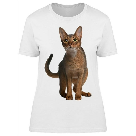 Brown Abyssinian Cat T-Shirt Women -Image by Shutterstock, Female Large