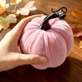 thumbnail image 4 of White Velvet Pumpkin Decoration 5 Inch, Plush Faux Pumpkin for Halloween Fall Home Decor, Soft Fabric Ornament for Table Centerpiece Shelf Sitter, Kids Pet Safe Reusable Autumn Accent, 4 of 7