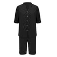 thumbnail image 6 of GILIGEGE Linen Sets for Women 2 Piece Summer Womens Daily Casual Solid Long Sleeve Shirt Tops Pockets Pants Shirt Trousers Set Tracksuit Lounge Matching Sets Black Xxl, 6 of 9