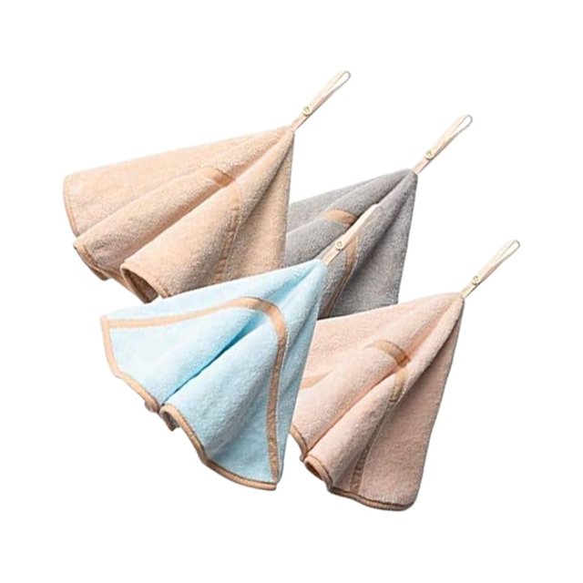 Bewildely toallas de mano respetuosas del medio ambiente del poliéster 4pcs para las toallas de mano sostenibles del estilo de vida con el lazo Suministros de limpieza para el hogar