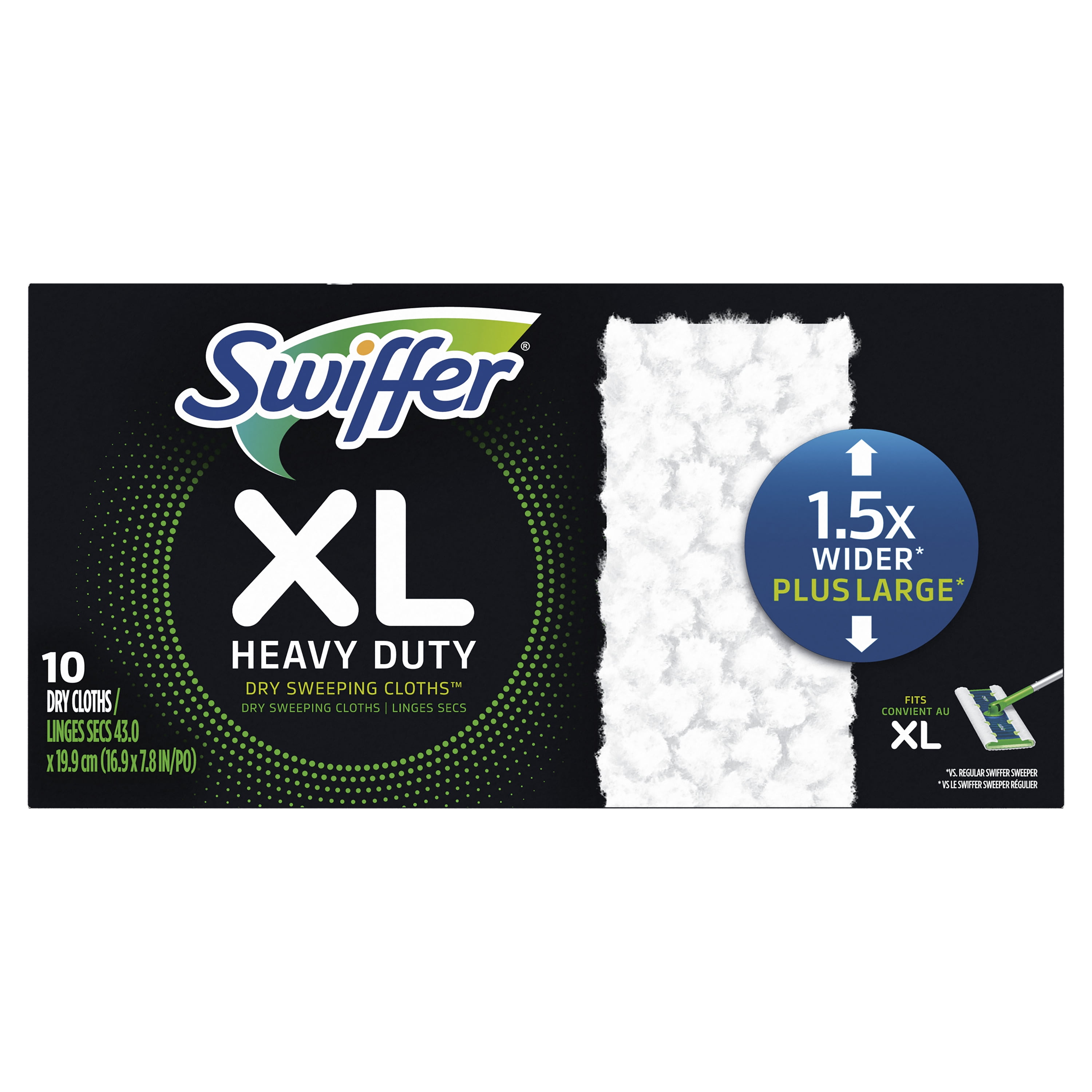Swiffer XL Heavy Duty Dry Pad Refills, Unscented, 10 Count