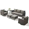 thumbnail image 2 of Unnifurnzi Wicker Patio Furniture Set-6 Pieces Outdoor Furniture with Outdoor Swivel Glider Chairs Patio Couch and Ottoman Rattan Patio Furniture for Porch Deck Balcony Garden-Brown/Gray, 2 of 7