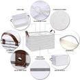 thumbnail image 4 of Hinwo 8.3 Gal./33.2 Qt./31.5 L Canvas Storage Bins, Rectangle Storage Baskets, Storage Cubes with Totes, Drawstring Closure, 16.5 x 11.8 x 9.8 Inches, 2-Pack, Grey Stripe, 4 of 6